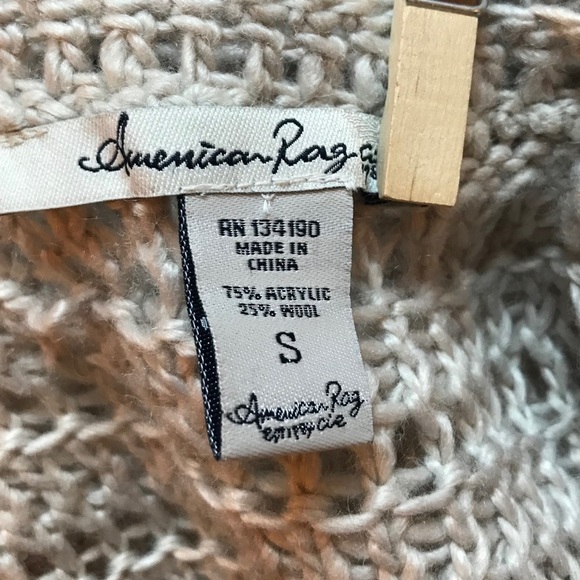 AMERICAN RAG SMALL BEIGE KNIT VEST BOHEMIAN - Picture 4 of 7